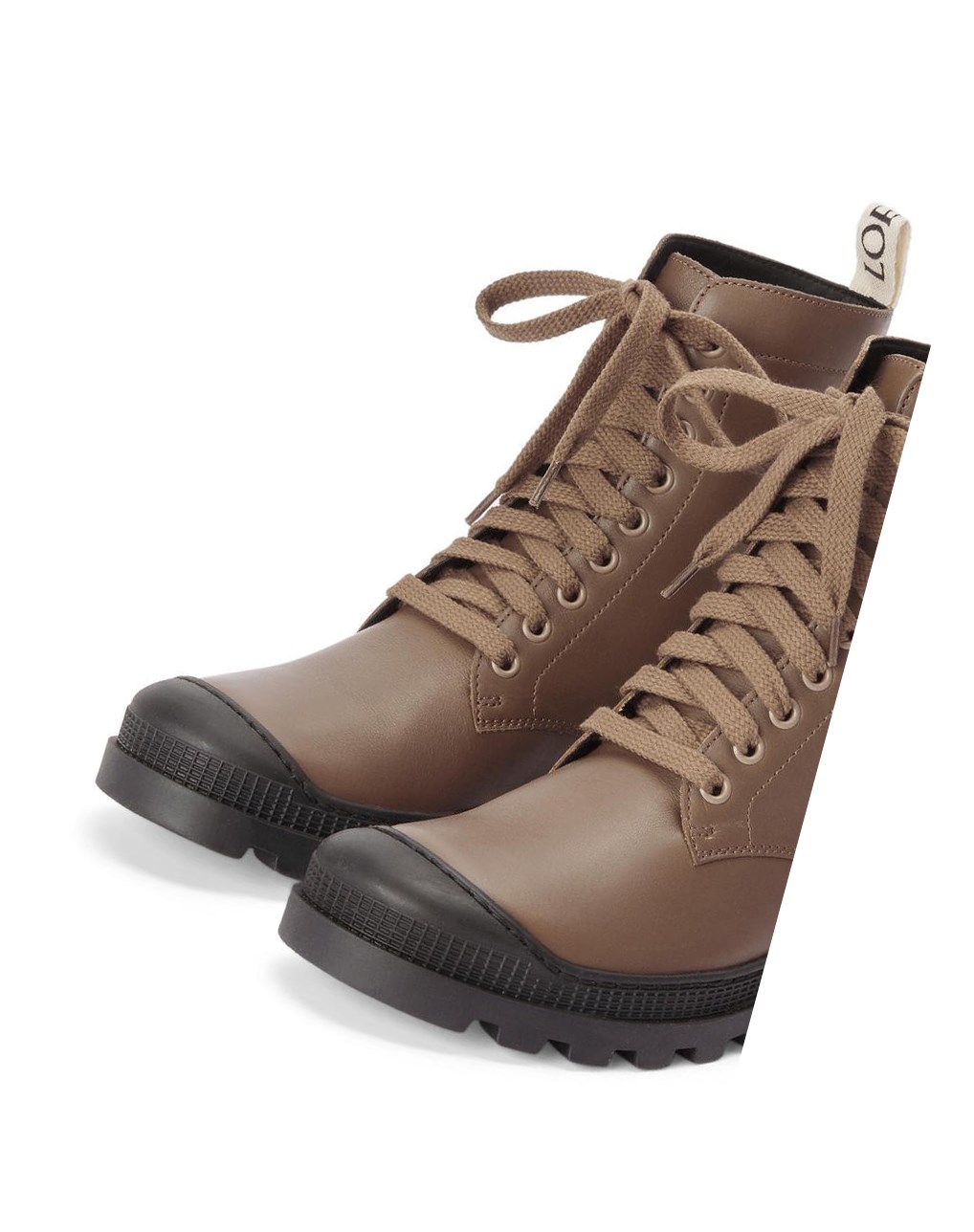 Loewe Combat boot in calfskin Kaki Vert | 5816SHIBE