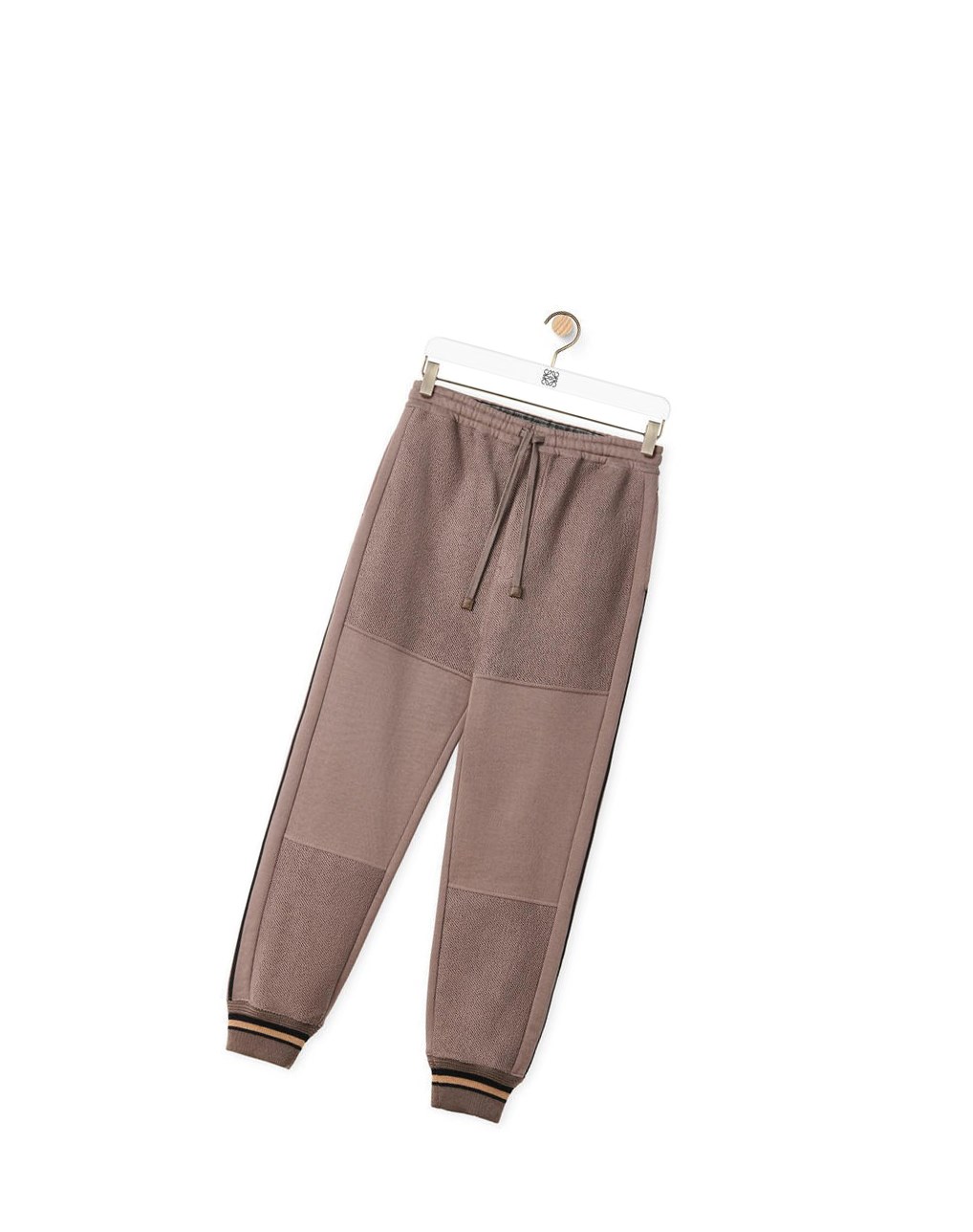 Loewe Contrasting rib jogging trousers in cotton Grise | 0215MLYPJ