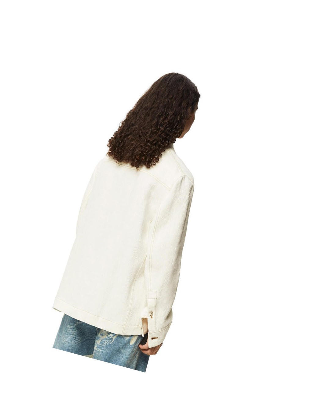 Loewe Corduroy workwear jacket in linen Ivory | 9540YKBLV