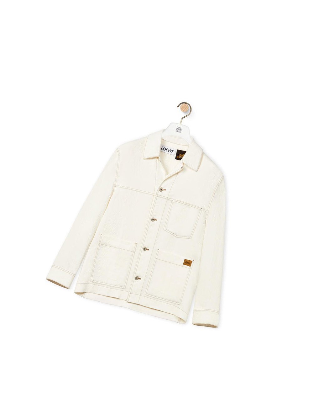 Loewe Corduroy workwear jacket in linen Ivory | 9540YKBLV