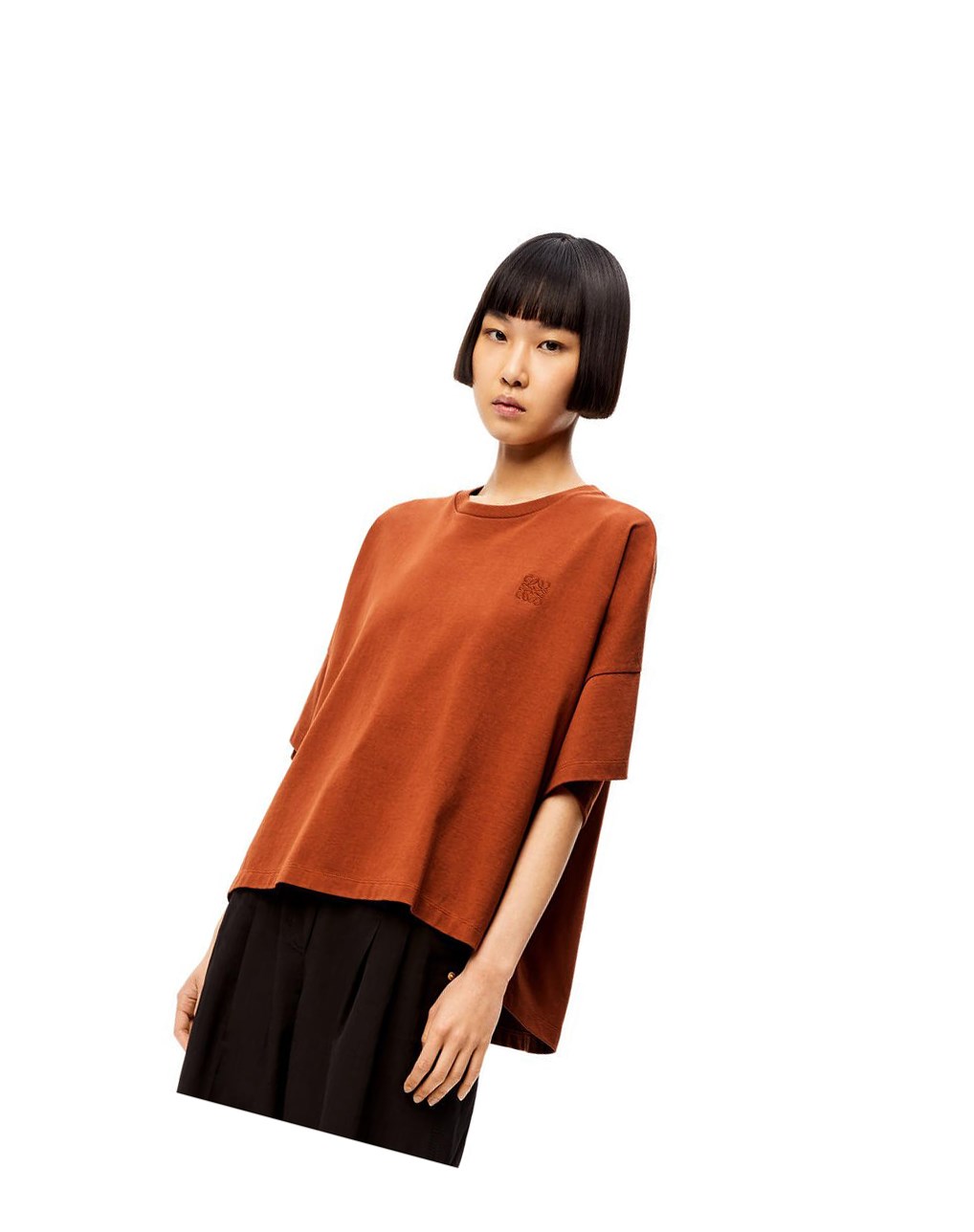 Loewe Corta oversize Anagram T-shirt in cotton Tan | 0328POYZQ