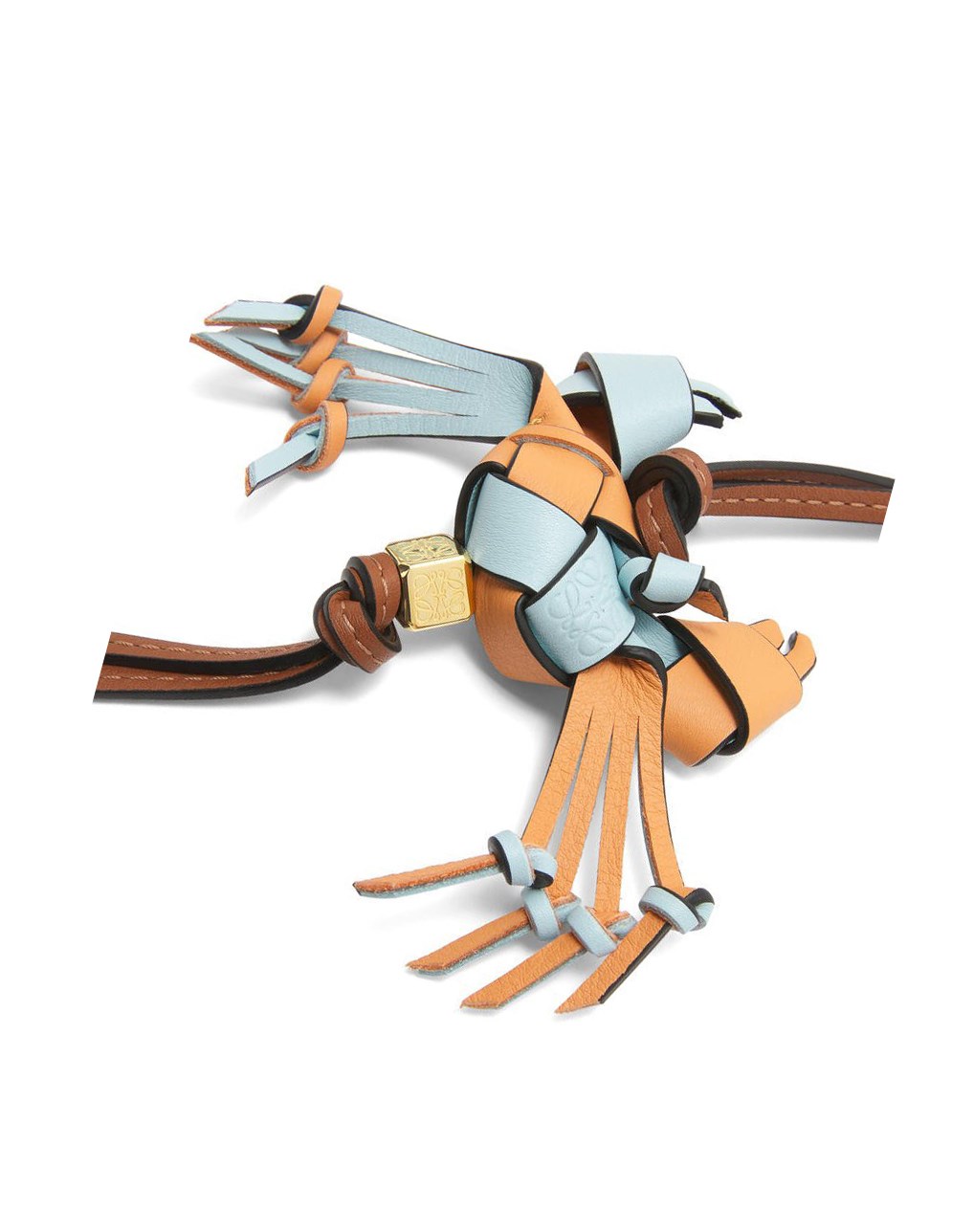 Loewe Crab charm in calfskin Abricot Bleu | 1259ZHFAV