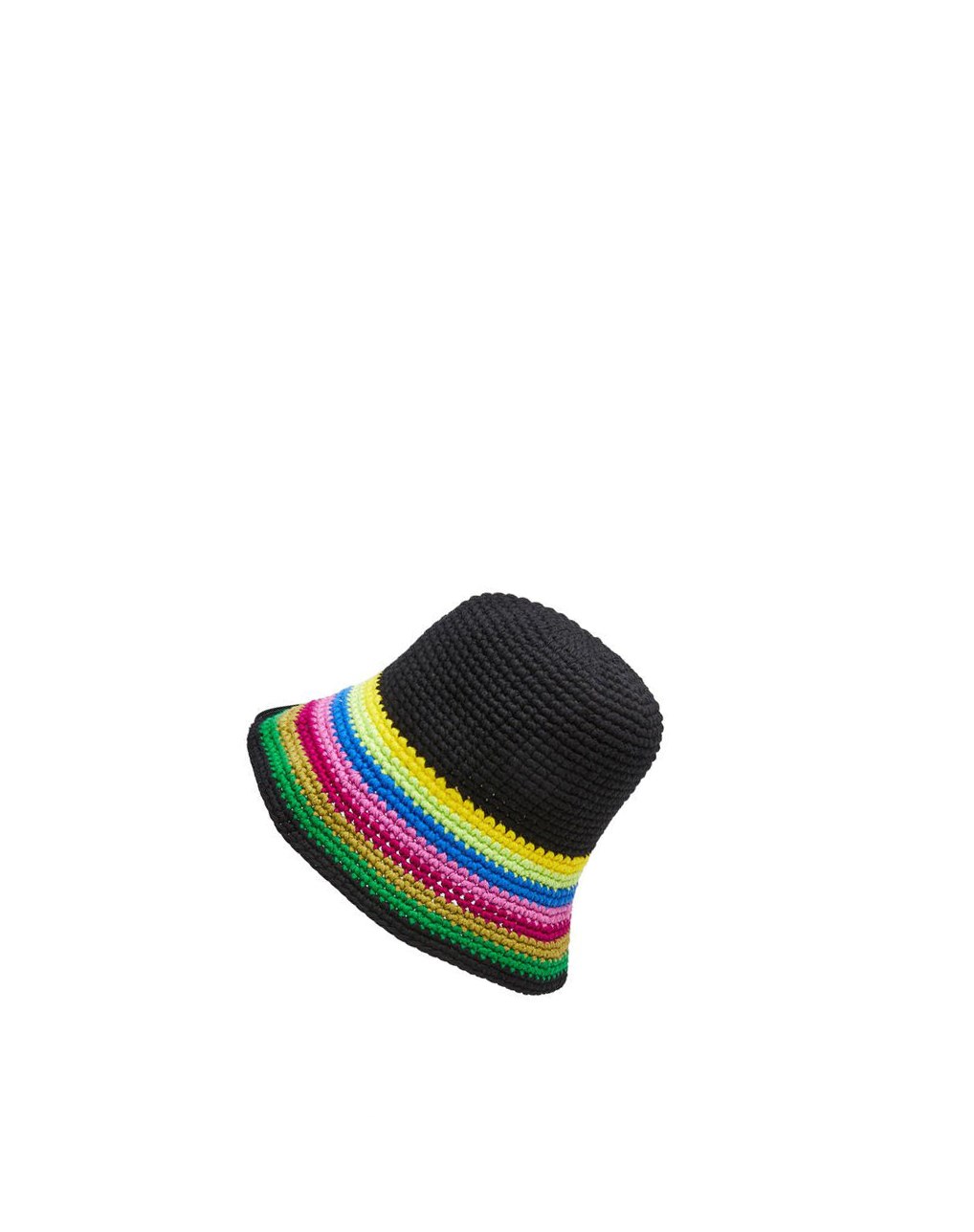 Loewe Crochet hat in cotton and calfskin Multicolore Noir | 1420VRQST