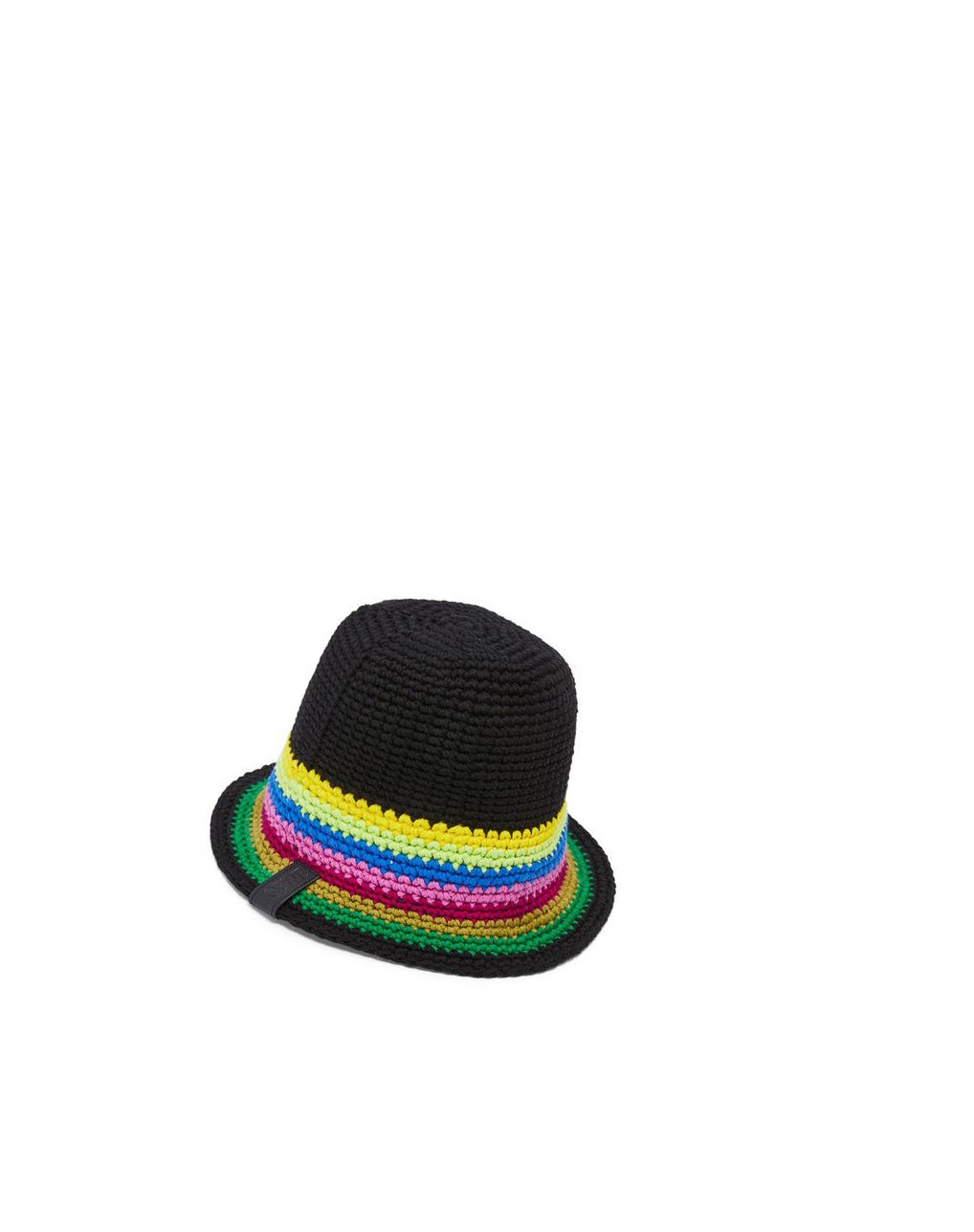 Loewe Crochet hat in cotton and calfskin Multicolore Noir | 1420VRQST