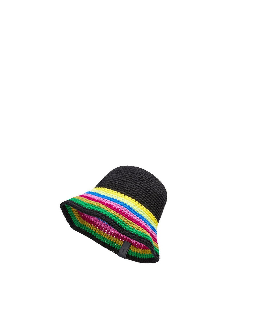 Loewe Crochet hat in cotton and calfskin Multicolore Noir | 1420VRQST