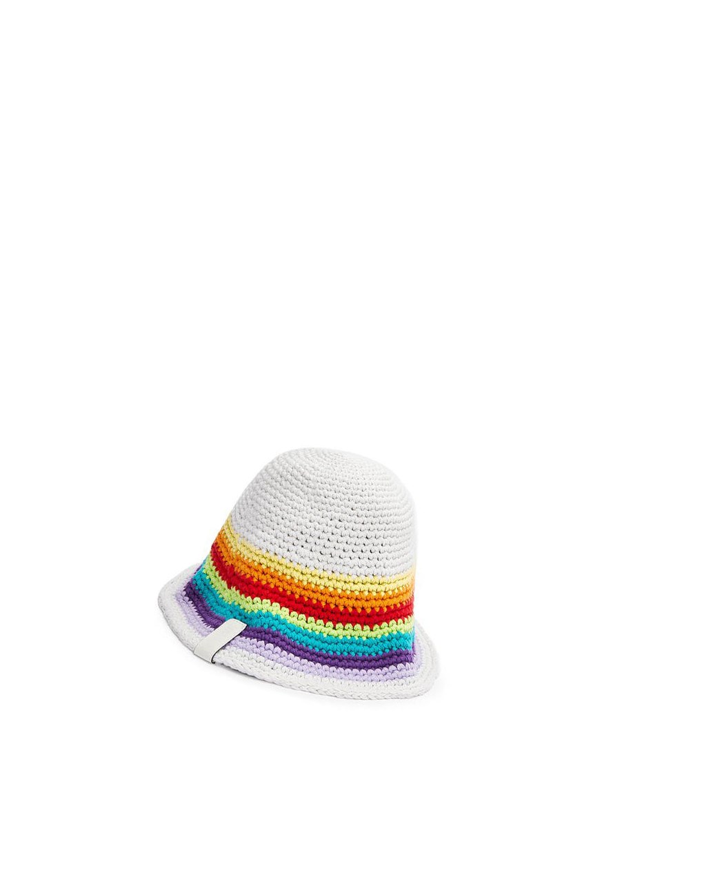 Loewe Crochet hat in cotton and calfskin Multicolore Blanche | 4213TWVDQ