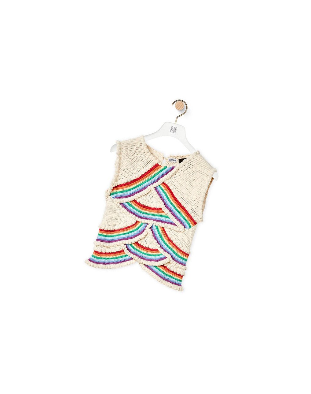 Loewe Crochet top in cotton Blanche Multicolore | 5976KVENI