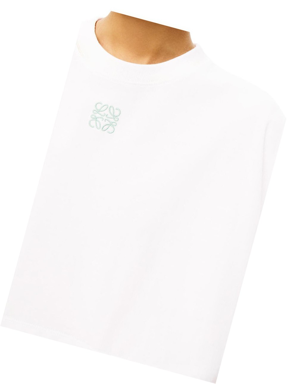 Loewe Cropped Anagram T-shirt in cotton Blanche | 0325CTMYN