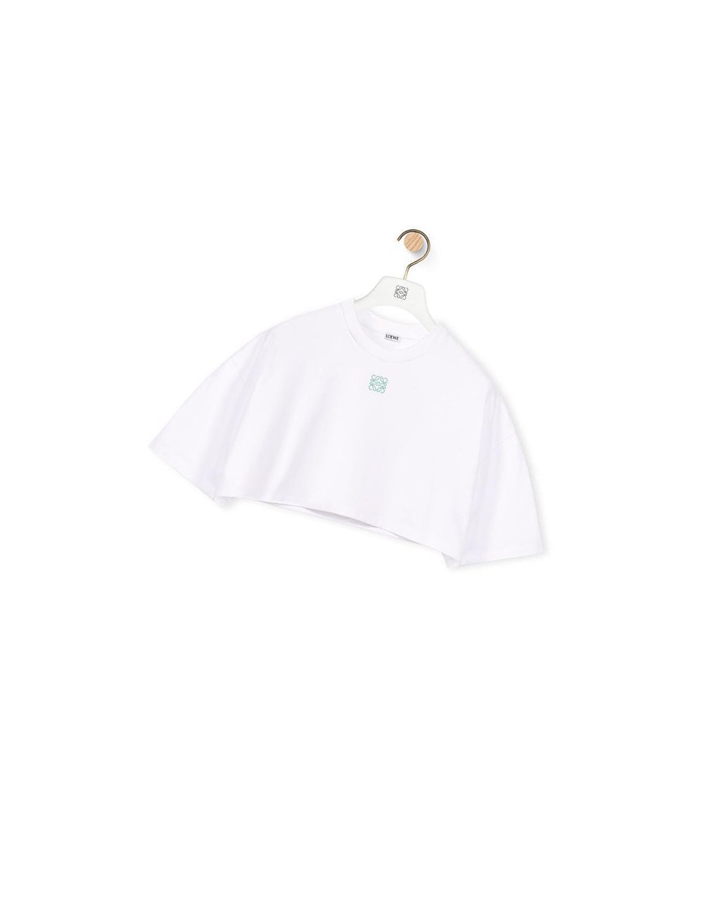 Loewe Cropped Anagram T-shirt in cotton Blanche | 0325CTMYN