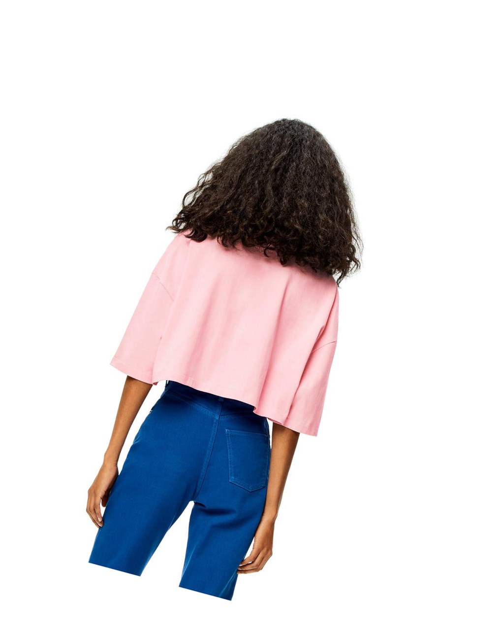 Loewe Cropped Anagram T-shirt in cotton Rose Clair | 3249QTGRE