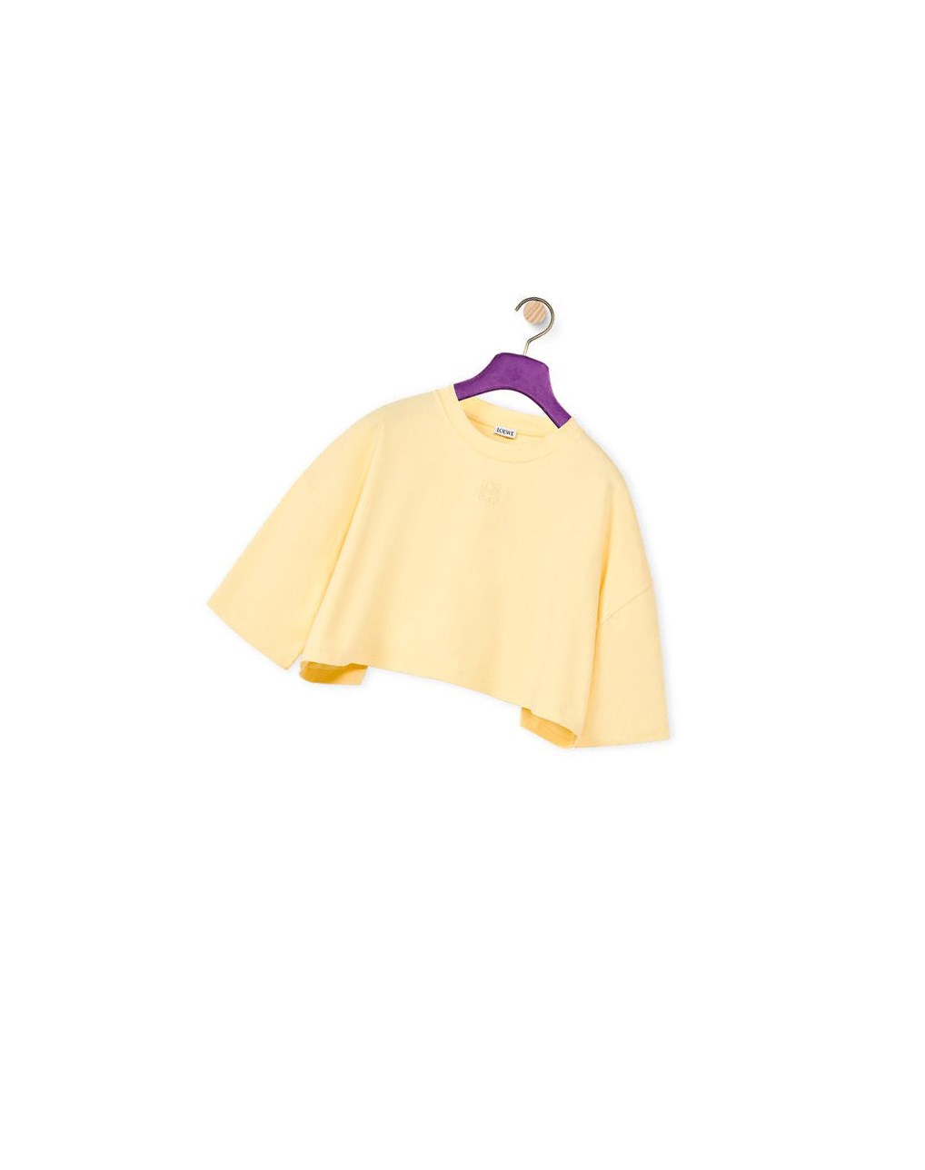 Loewe Cropped Anagram T-shirt in cotton Jaune Clair | 6239UBZDR