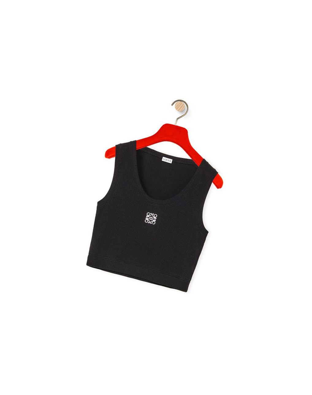 Loewe Cropped Anagram tank top in cotton Noir Blanche | 2398NMKBI