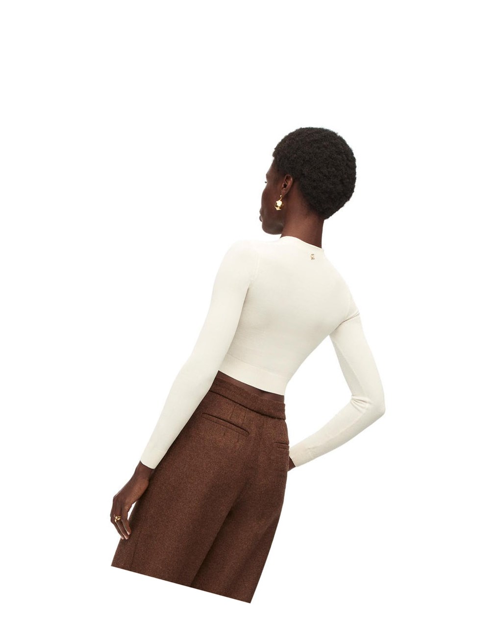 Loewe Cropped cardigan in viscose Blanche | 6812SAXZC