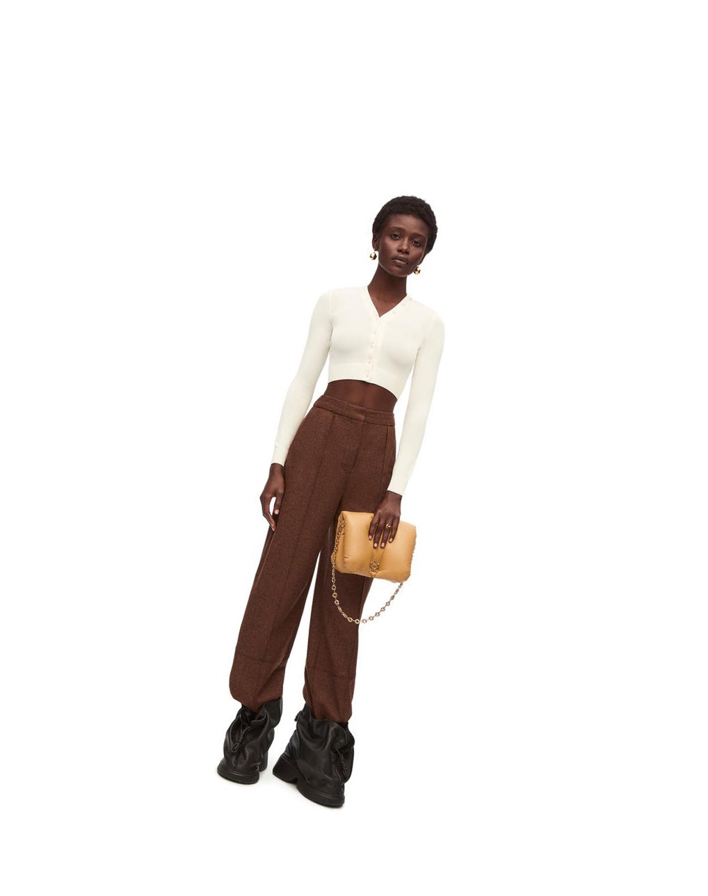 Loewe Cropped cardigan in viscose Blanche | 6812SAXZC