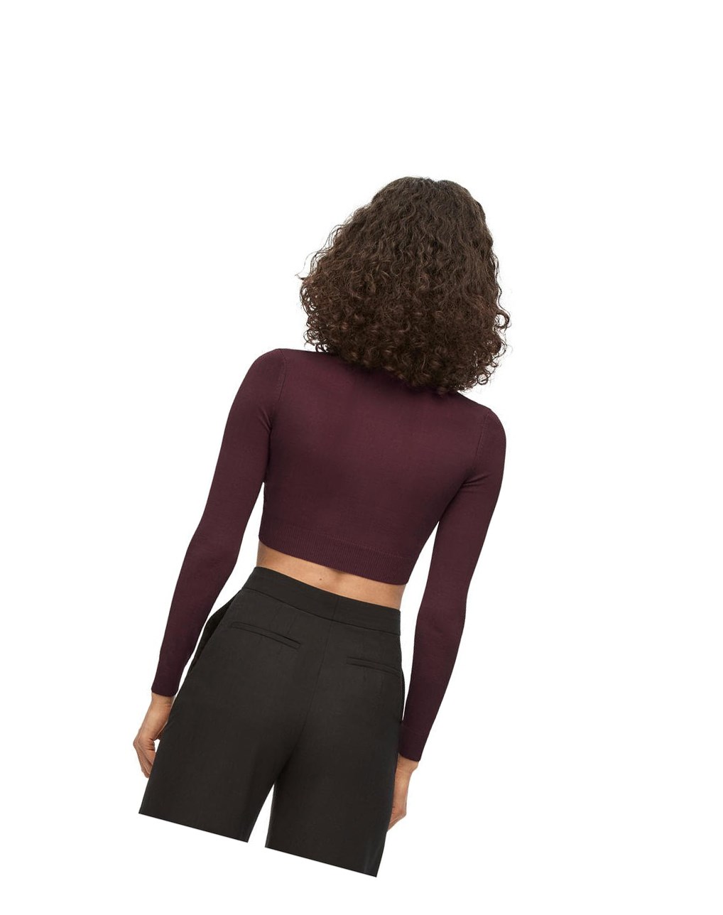 Loewe Cropped cardigan in viscose Bordeaux | 2498EIPST