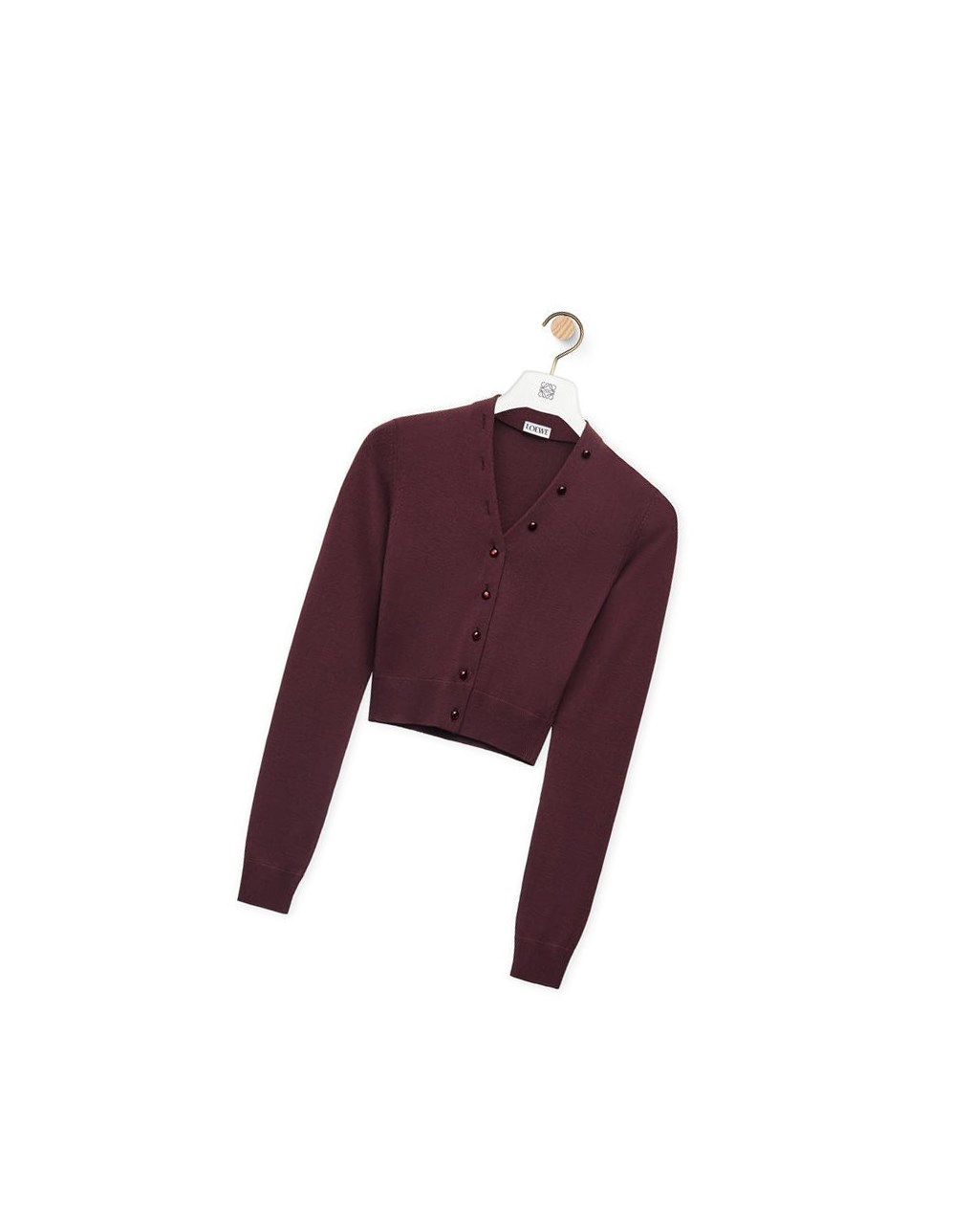 Loewe Cropped cardigan in viscose Bordeaux | 2498EIPST