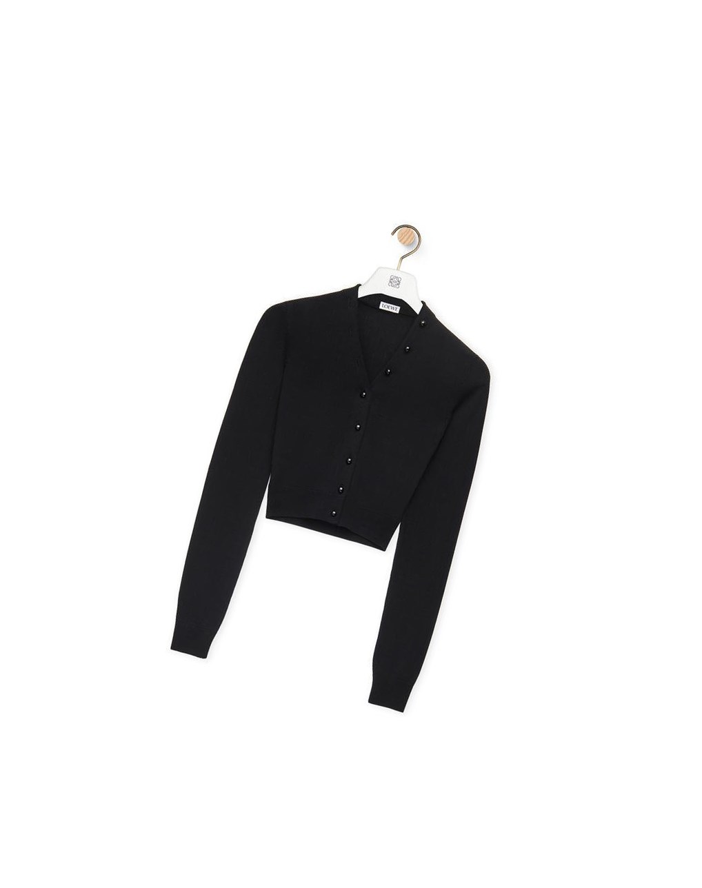 Loewe Cropped cardigan in viscose Noir | 5039RCTKG