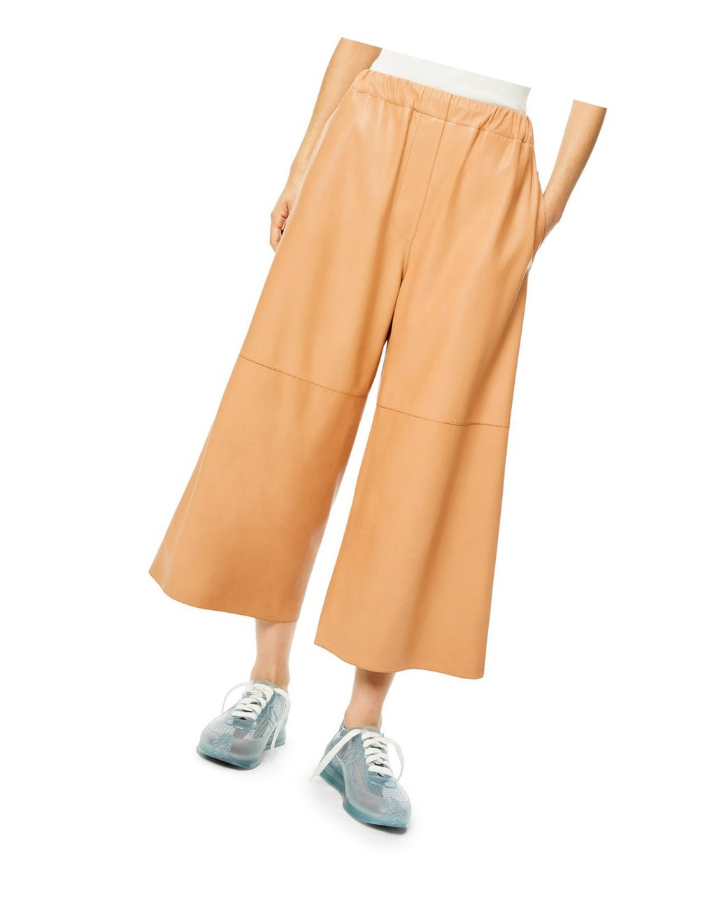 Loewe Cropped elasticated trousers Butter | 8301YZQJD