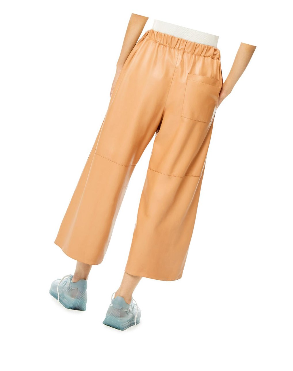 Loewe Cropped elasticated trousers Butter | 8301YZQJD