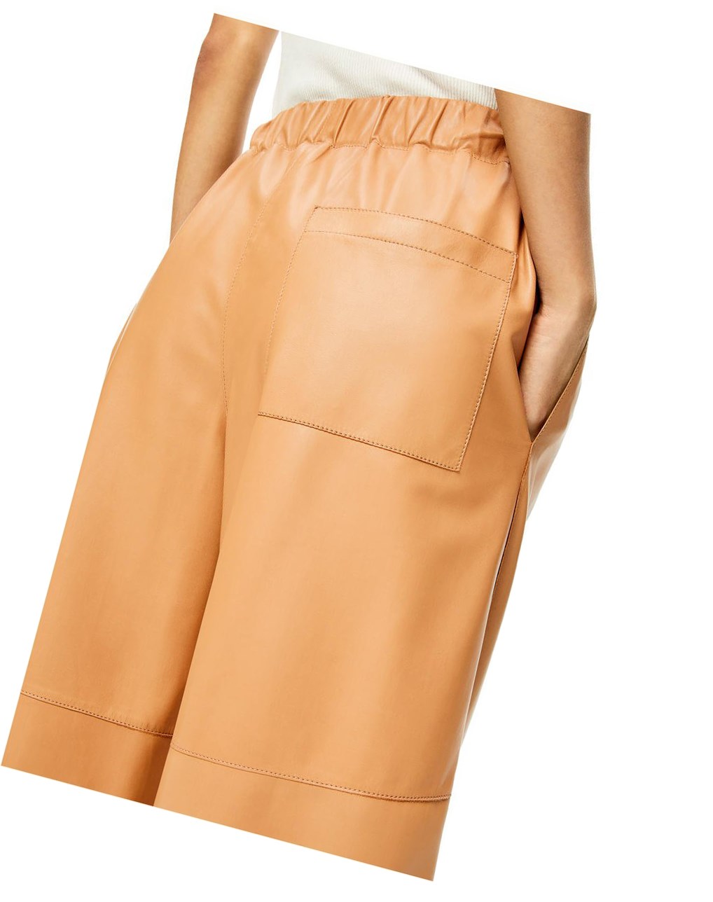 Loewe Cropped elasticated trousers Butter | 8301YZQJD