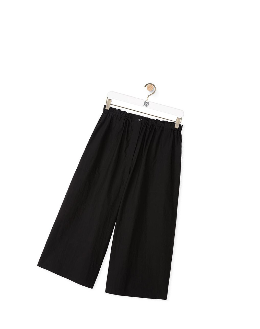 Loewe Cropped elasticated trousers in cotton Noir | 1275DJEOC