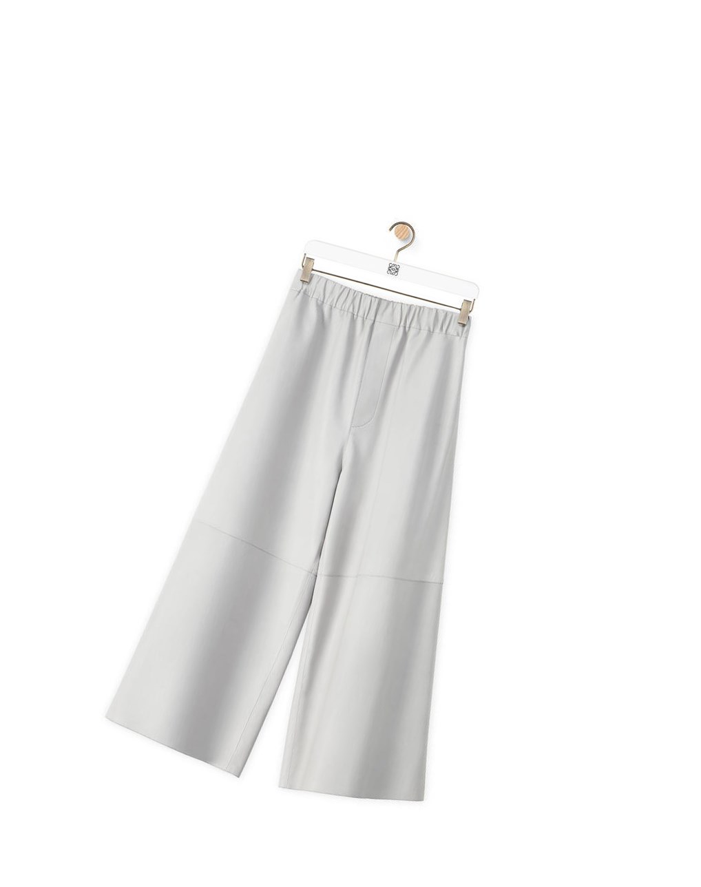 Loewe Cropped elasticated trousers in nappa Grise Clair | 0574UAMCQ