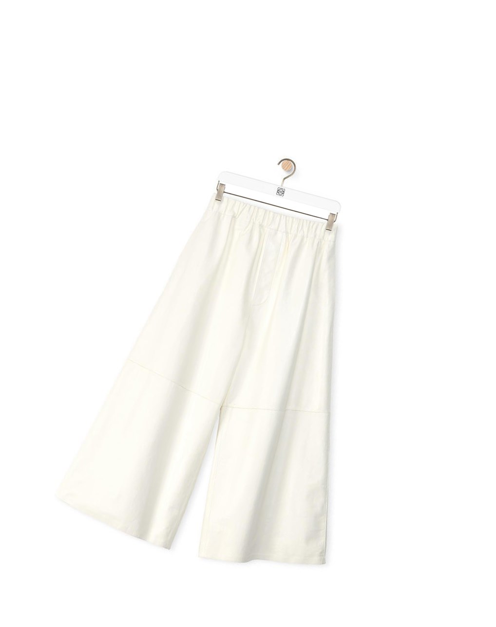 Loewe Cropped elasticated trousers in nappa Blanche | 3860ZCKQS