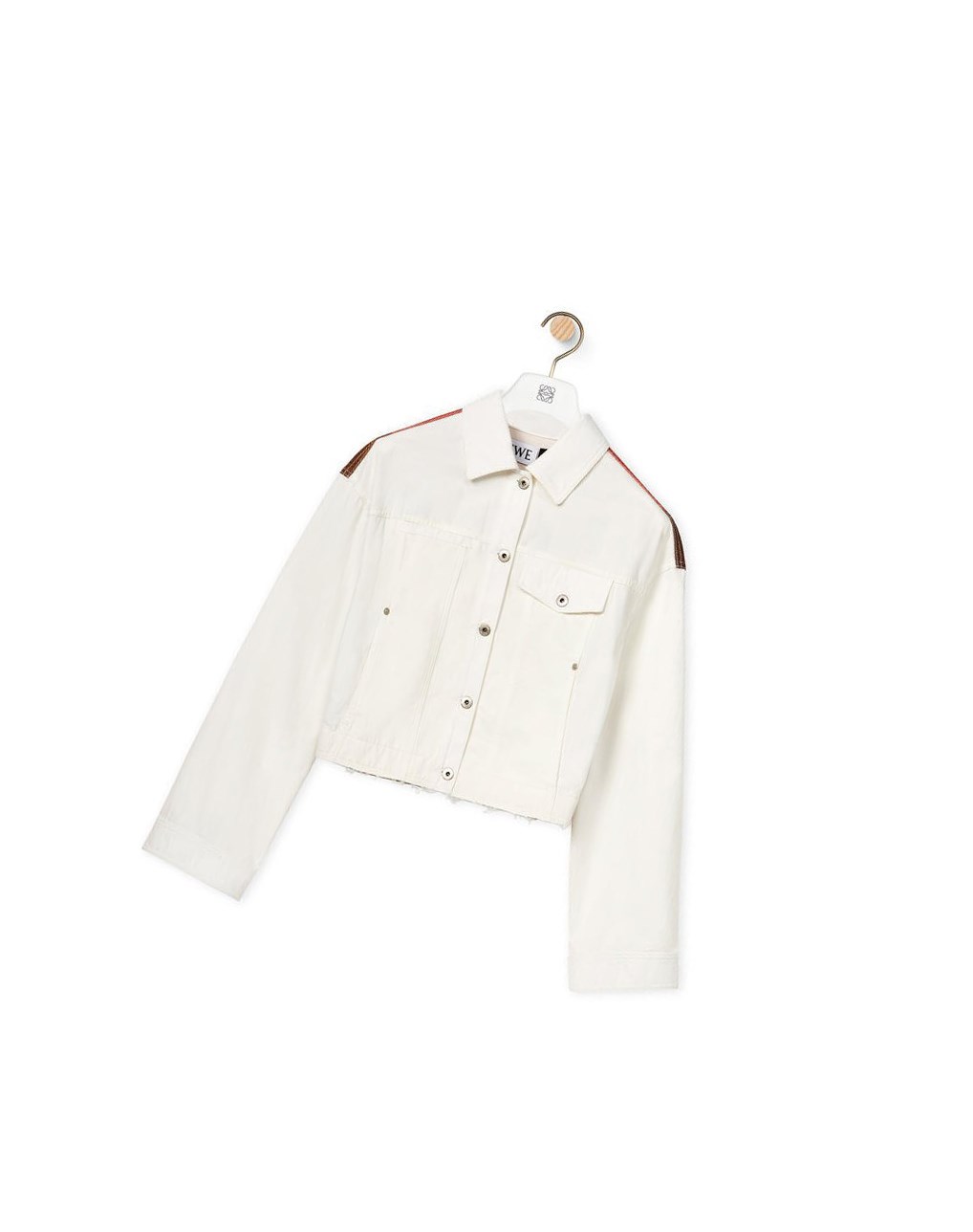 Loewe Cropped palm jacket in denim Blanche | 1956HNEFQ