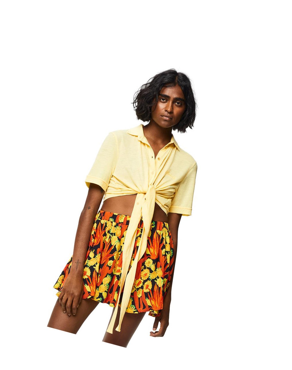 Loewe Cropped top in wool Jaune | 9675ODJNS