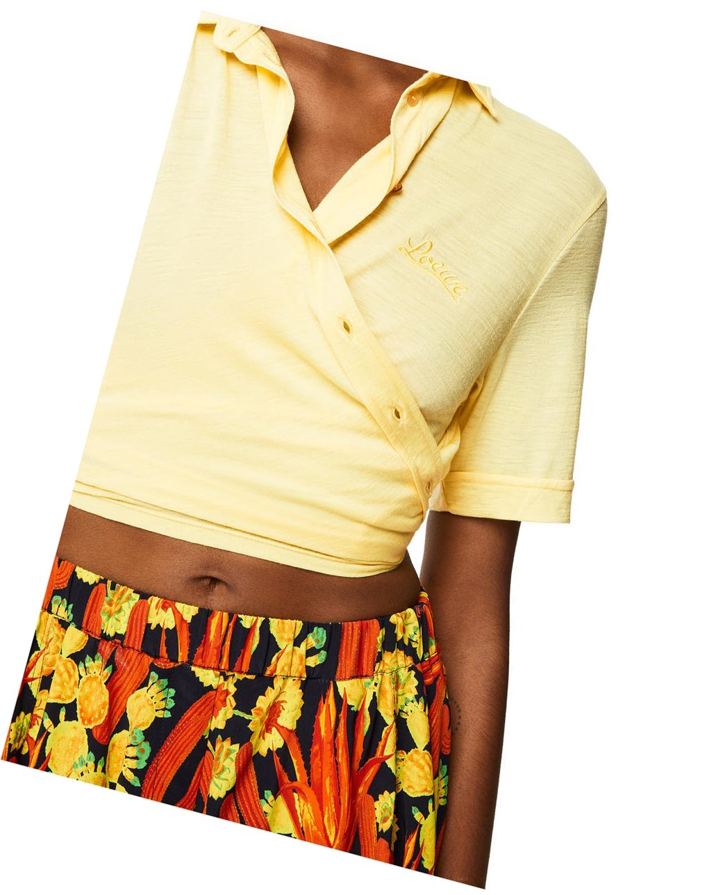 Loewe Cropped top in wool Jaune | 9675ODJNS