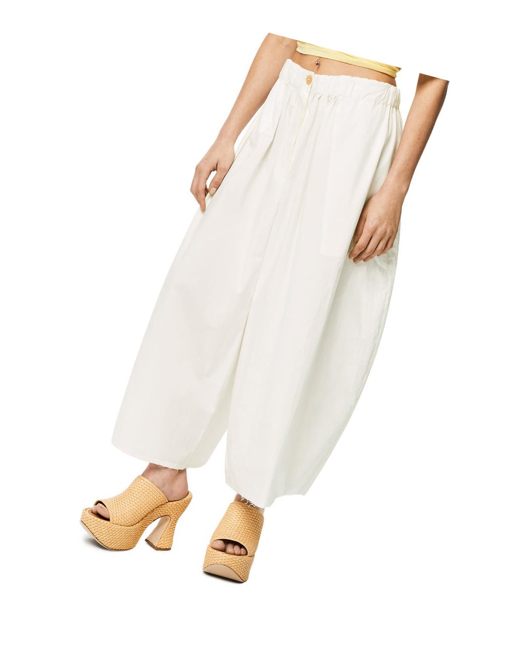 Loewe Cropped trousers in cotton Blanche | 1085NVUQB