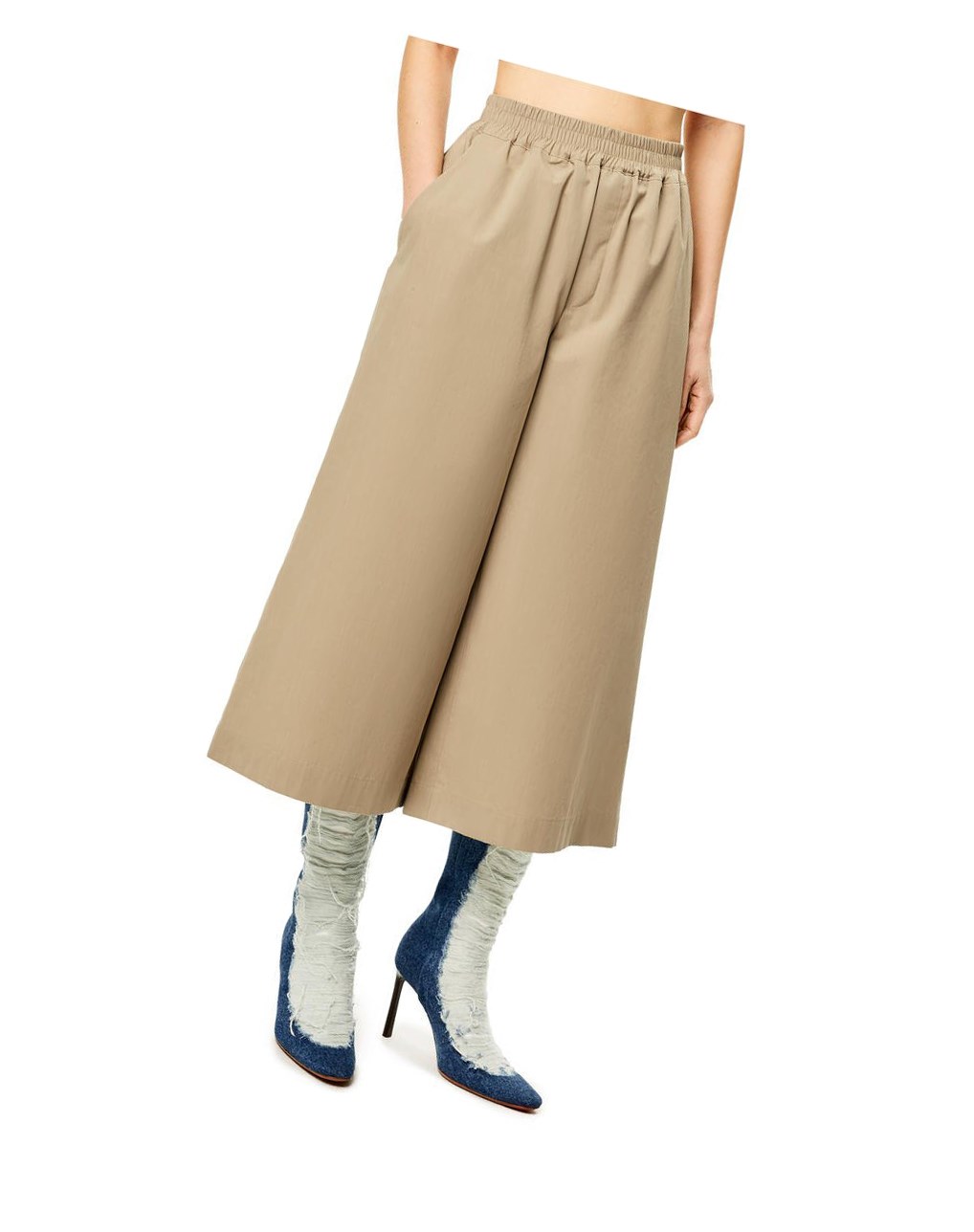 Loewe Cropped trousers in cotton Sandstone | 6540OMEWN