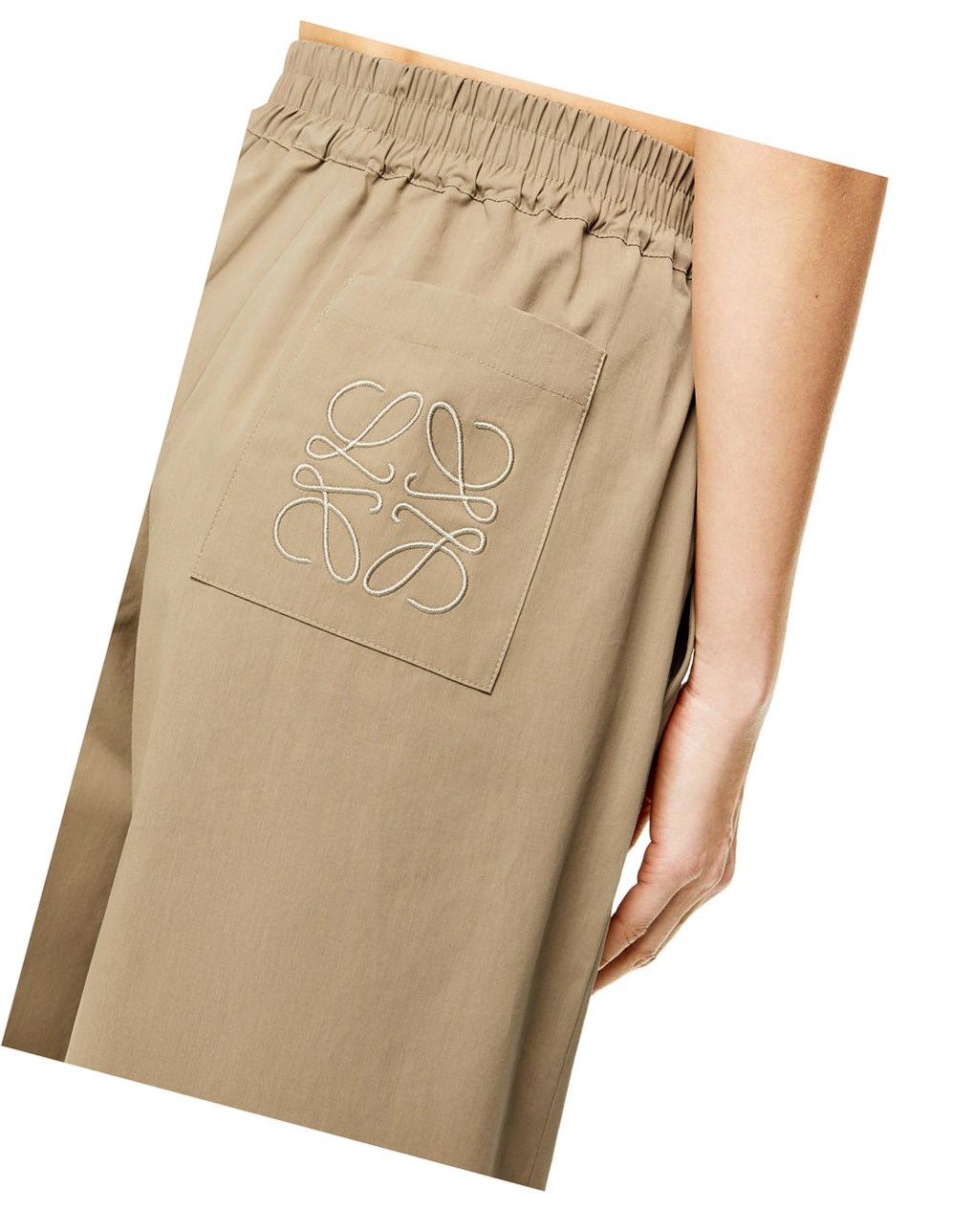 Loewe Cropped trousers in cotton Sandstone | 6540OMEWN