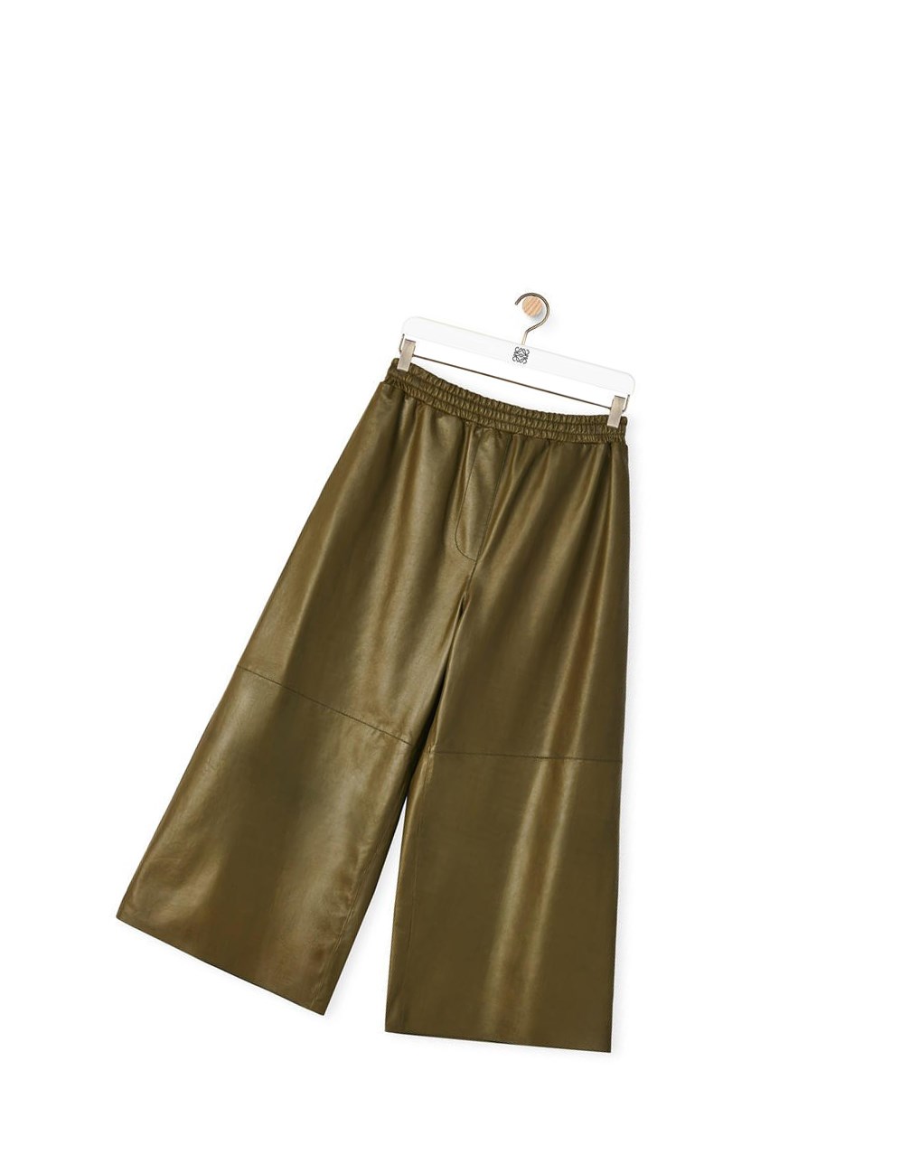 Loewe Cropped trousers in nappa Kaki Foncé Vert | 6892UDCIG