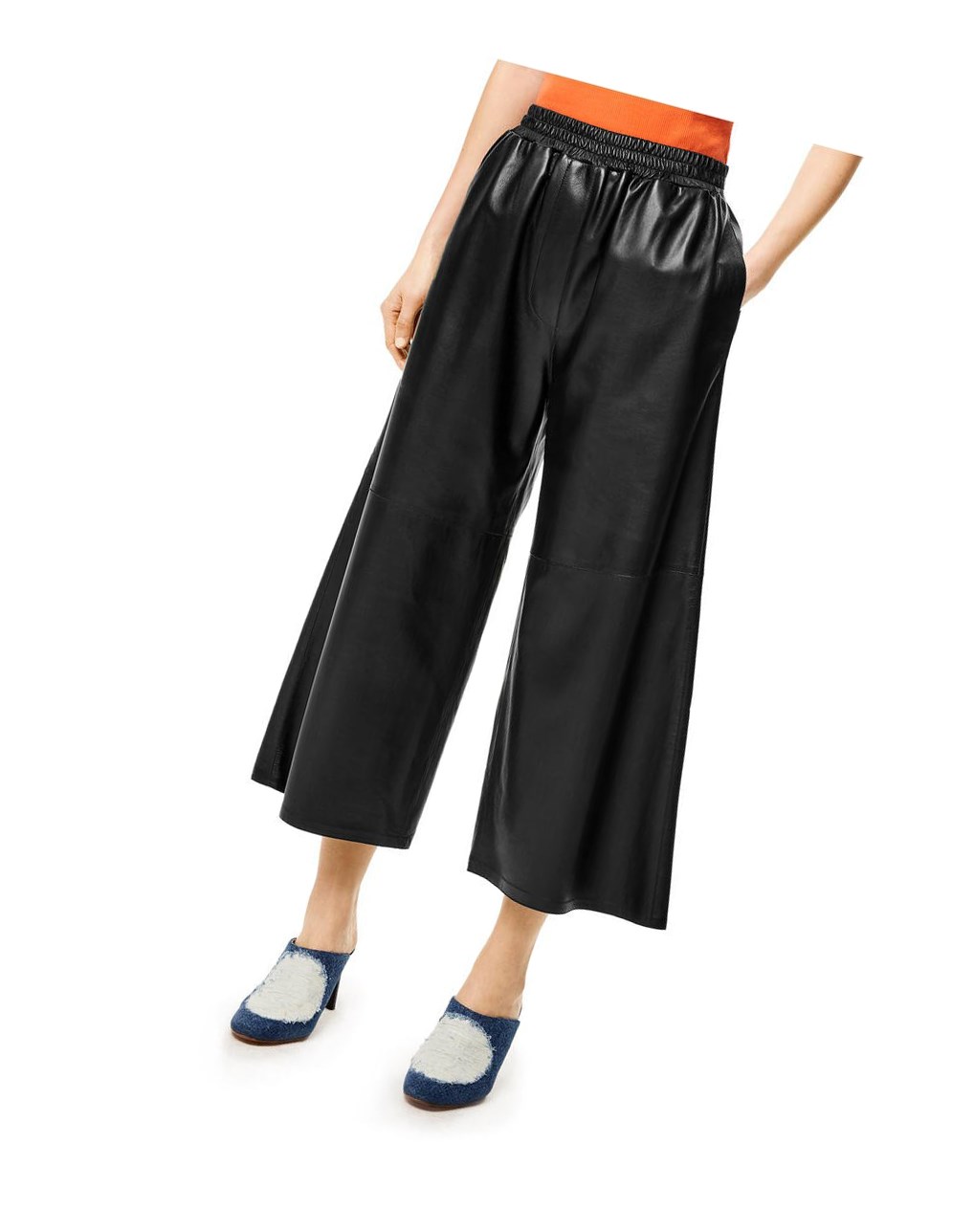 Loewe Cropped trousers in nappa Noir | 0127EGQFN