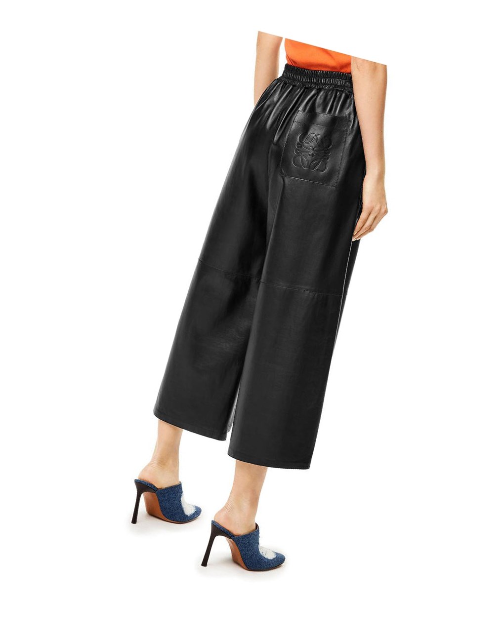 Loewe Cropped trousers in nappa Noir | 0127EGQFN