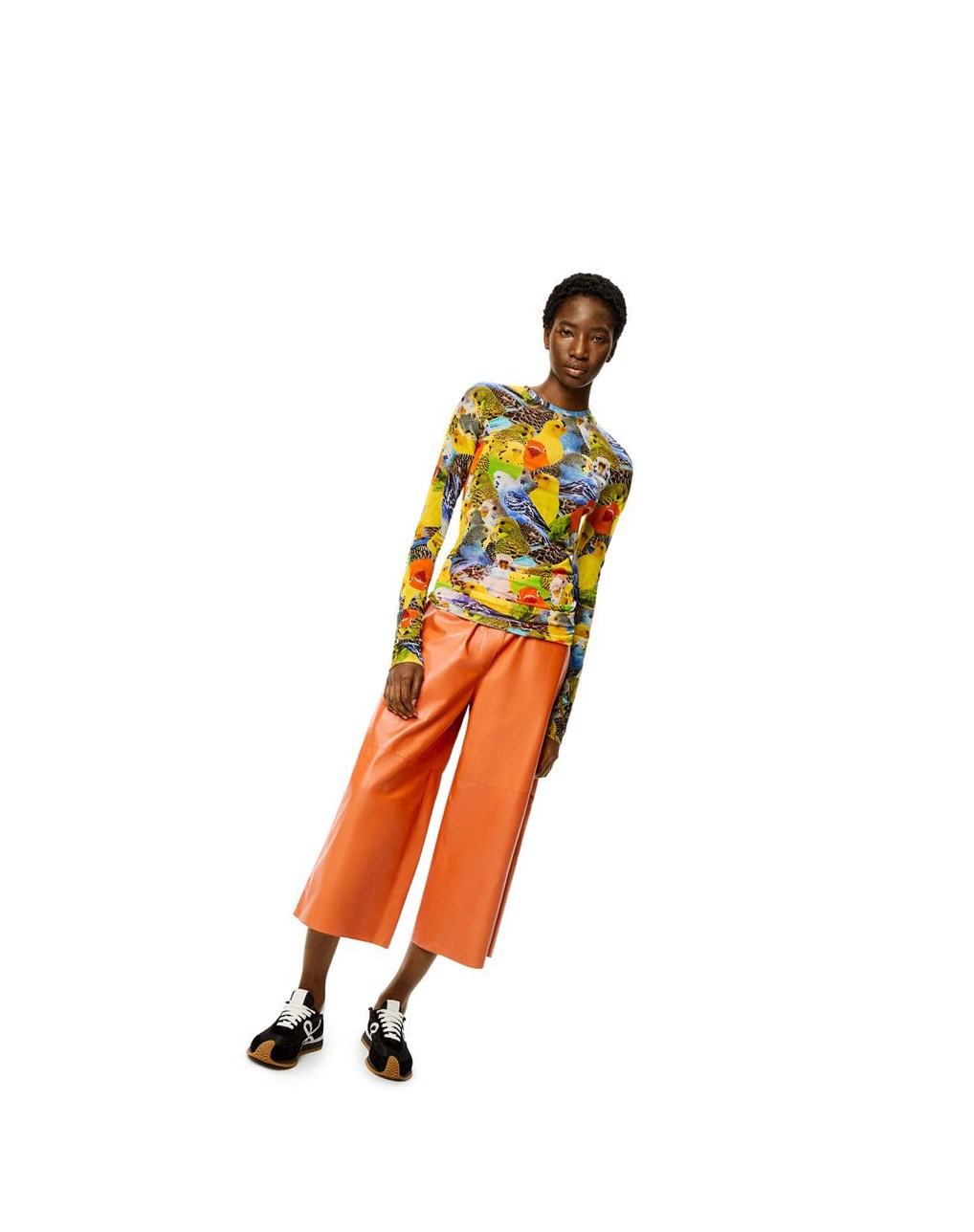 Loewe Cropped trousers in nappa Orange | 2843VDHSI