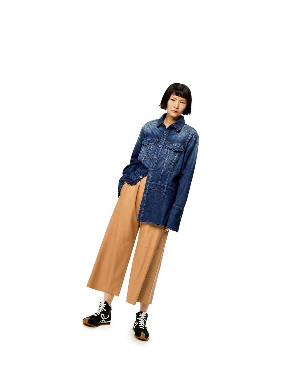 Loewe Cropped trousers in nappa Toffee | 3862AXBEJ