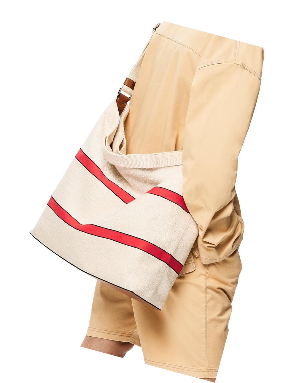 Loewe Crossbody tote in jacquard and calfskin Rouge | 4879PSWVO