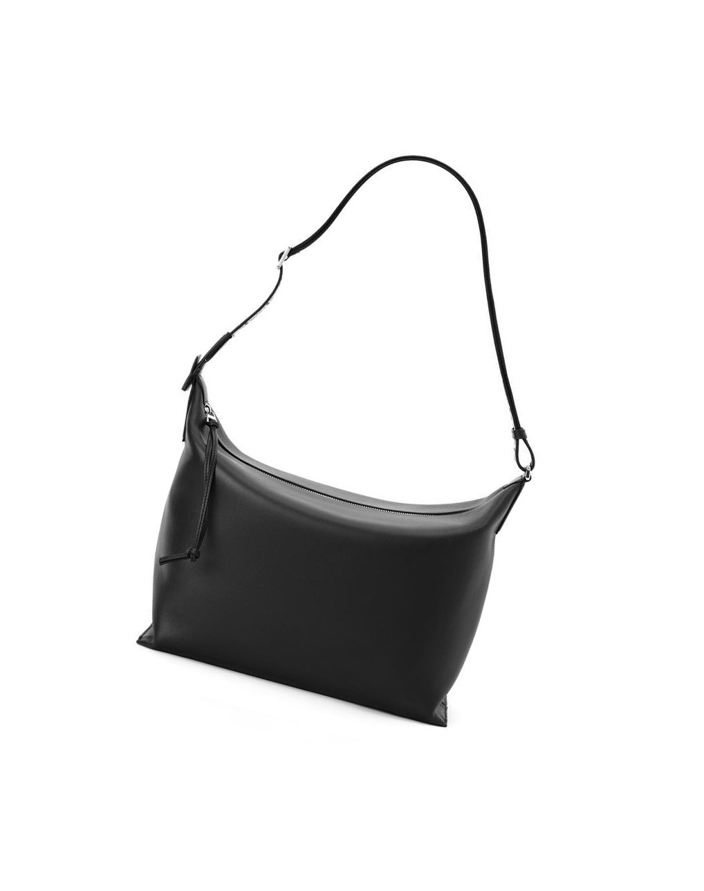 Loewe Cubi Crossbody bag in supple smooth calfskin and jacquard Noir | 0657AOFCB