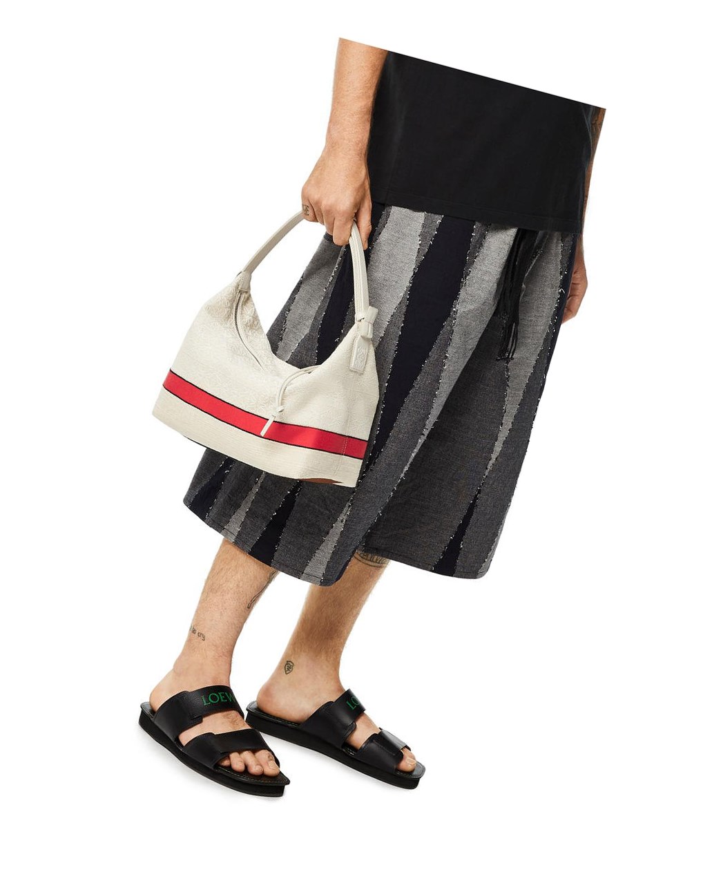 Loewe Cubi bag in jacquard and calfskin Rouge | 9842IVJAB