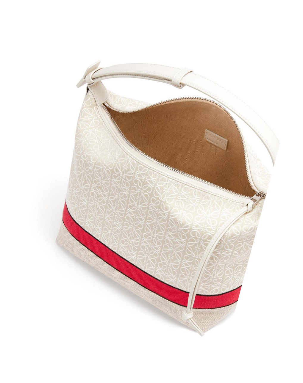 Loewe Cubi bag in jacquard and calfskin Rouge | 9842IVJAB