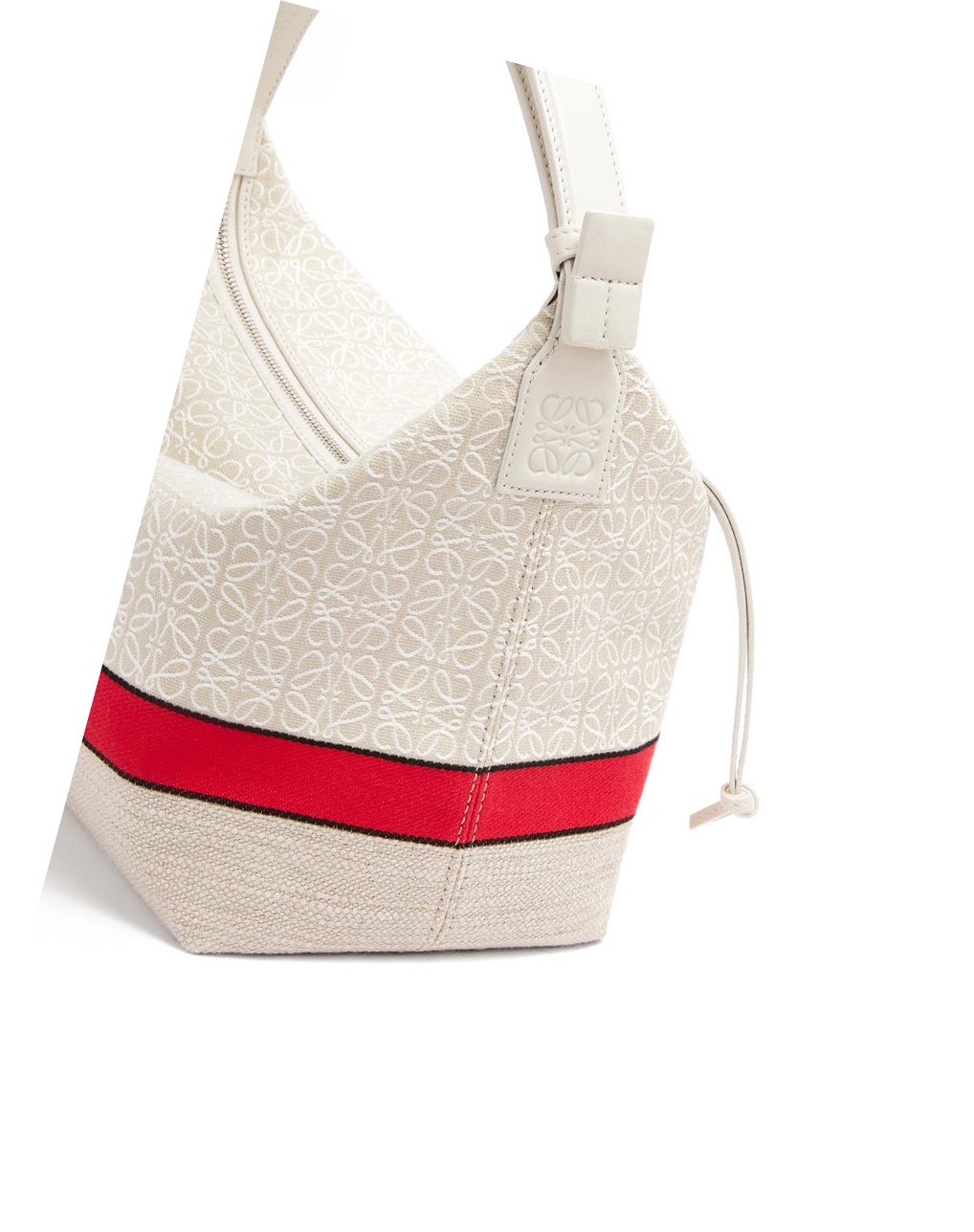 Loewe Cubi bag in jacquard and calfskin Rouge | 9842IVJAB