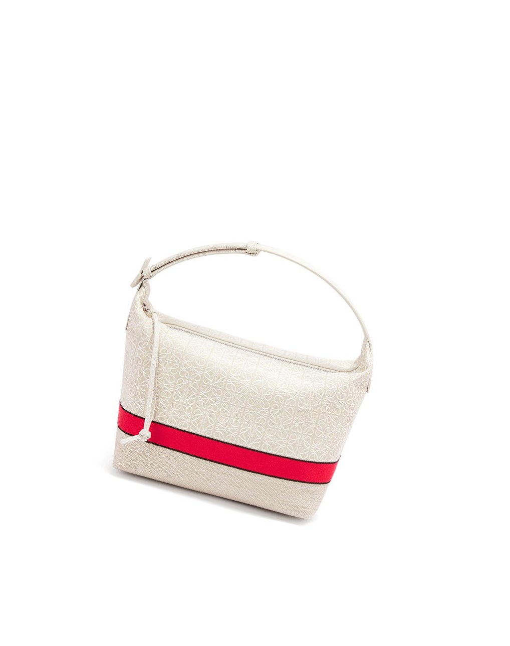 Loewe Cubi bag in jacquard and calfskin Rouge | 9842IVJAB