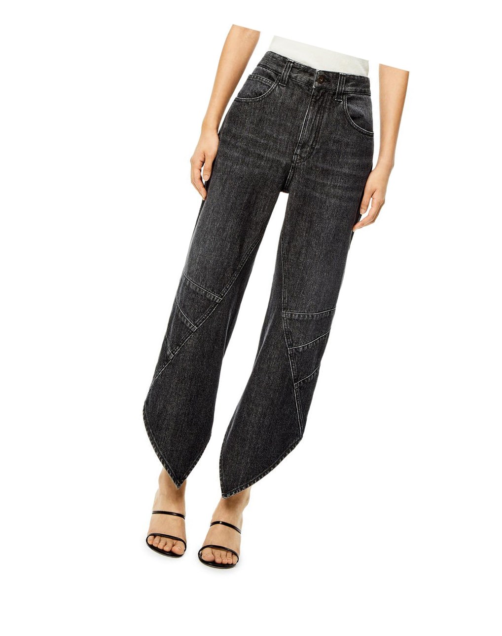 Loewe Curved jeans in denim Noir | 2803ZYGIC