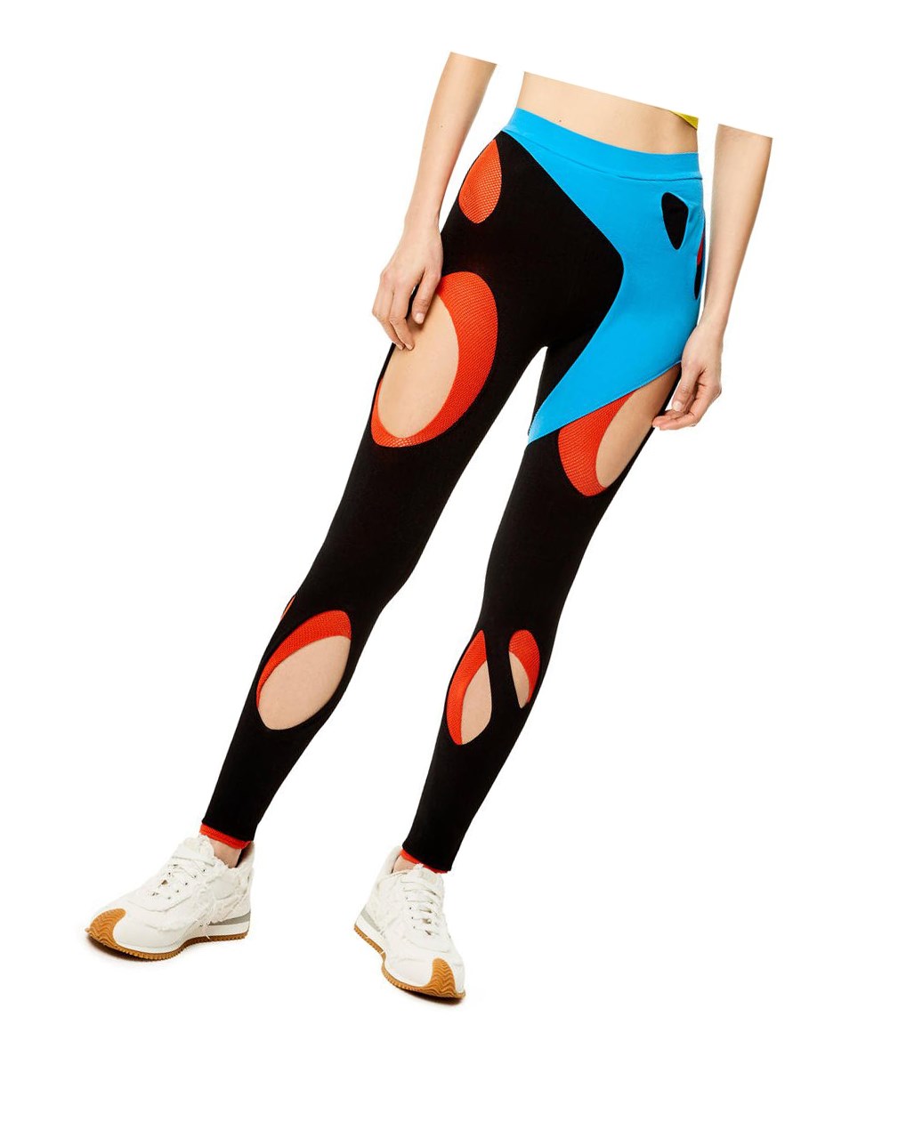 Loewe Cut-out leggings in viscose Noir Bleu Orange | 4298GZESC