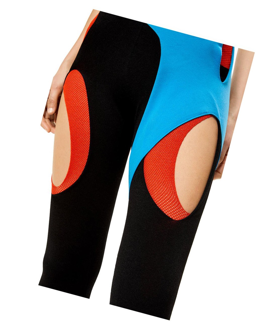 Loewe Cut-out leggings in viscose Noir Bleu Orange | 4298GZESC