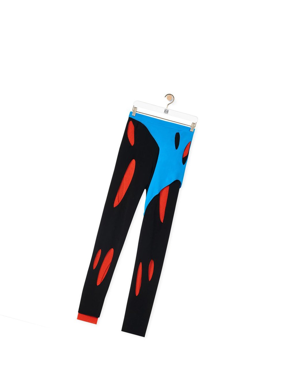 Loewe Cut-out leggings in viscose Noir Bleu Orange | 4298GZESC