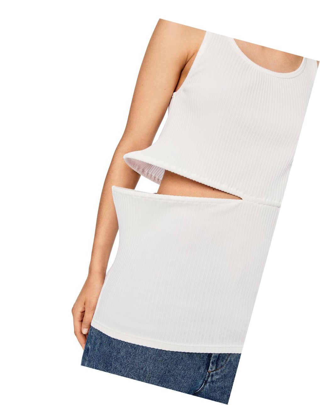 Loewe Cut-out top in cotton Blanche | 0756KLRUI