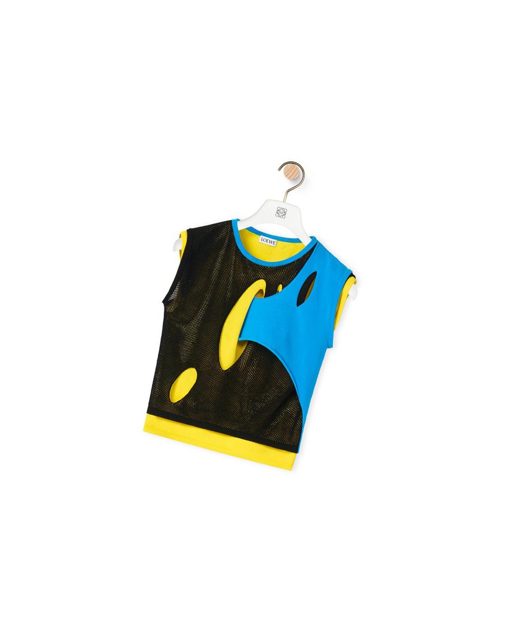 Loewe Cut-out top in viscose Noir Bleu Jaune | 0194CFQVI